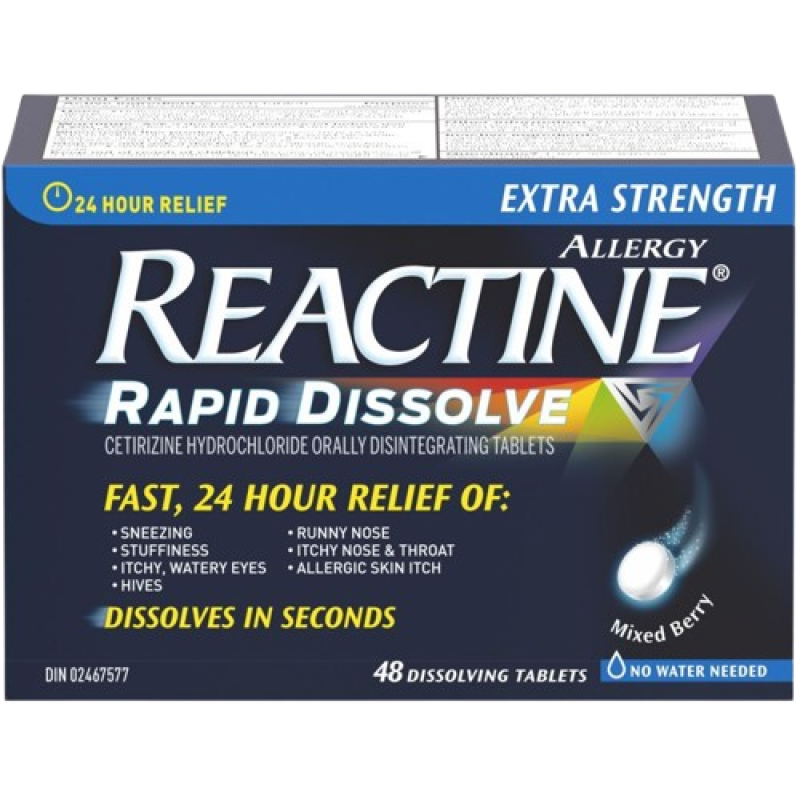 Sale - REACTINE ES RAPID DISSOLVE TB 10MG 48 *Damage box  Exp: 05/27